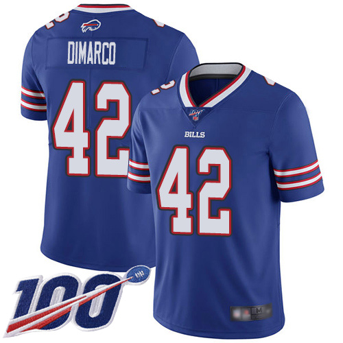 Men Buffalo Bills #42 Patrick DiMarco Royal Blue Team Color Vapor Untouchable Limited Player 100th Season NFL Jersey